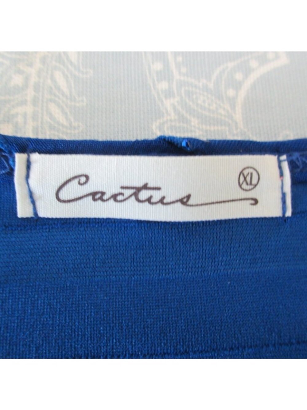 Vintage Cactus Womens XL Royal Blue Multi-Tiered Ruffle Sequin Top Made in USA - Picture 6 of 7